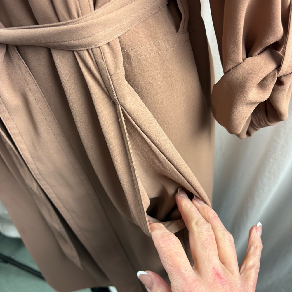 Artizia Babaton Quincey Jacket Lightweight Tan Trench Drape S - Picture 10 of 12